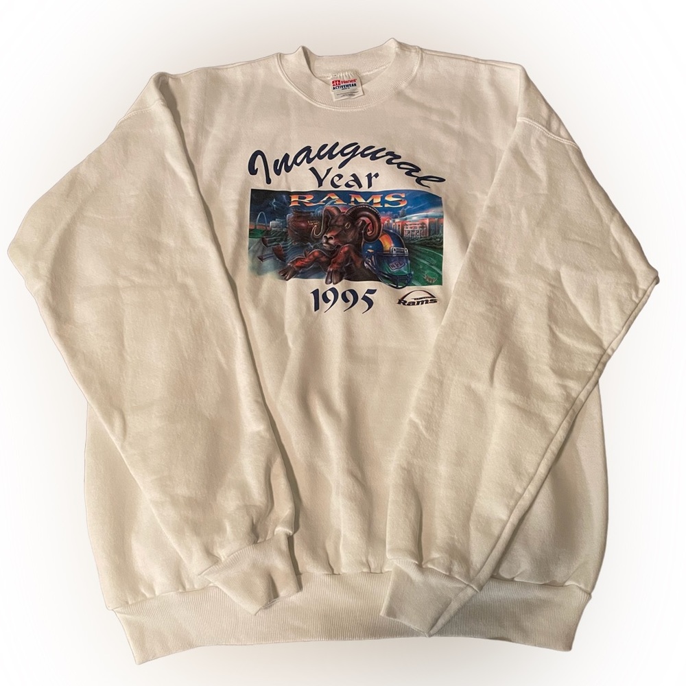 Inaugural Year 1995 St. Louis Rams Crewneck Sweater LA Rams